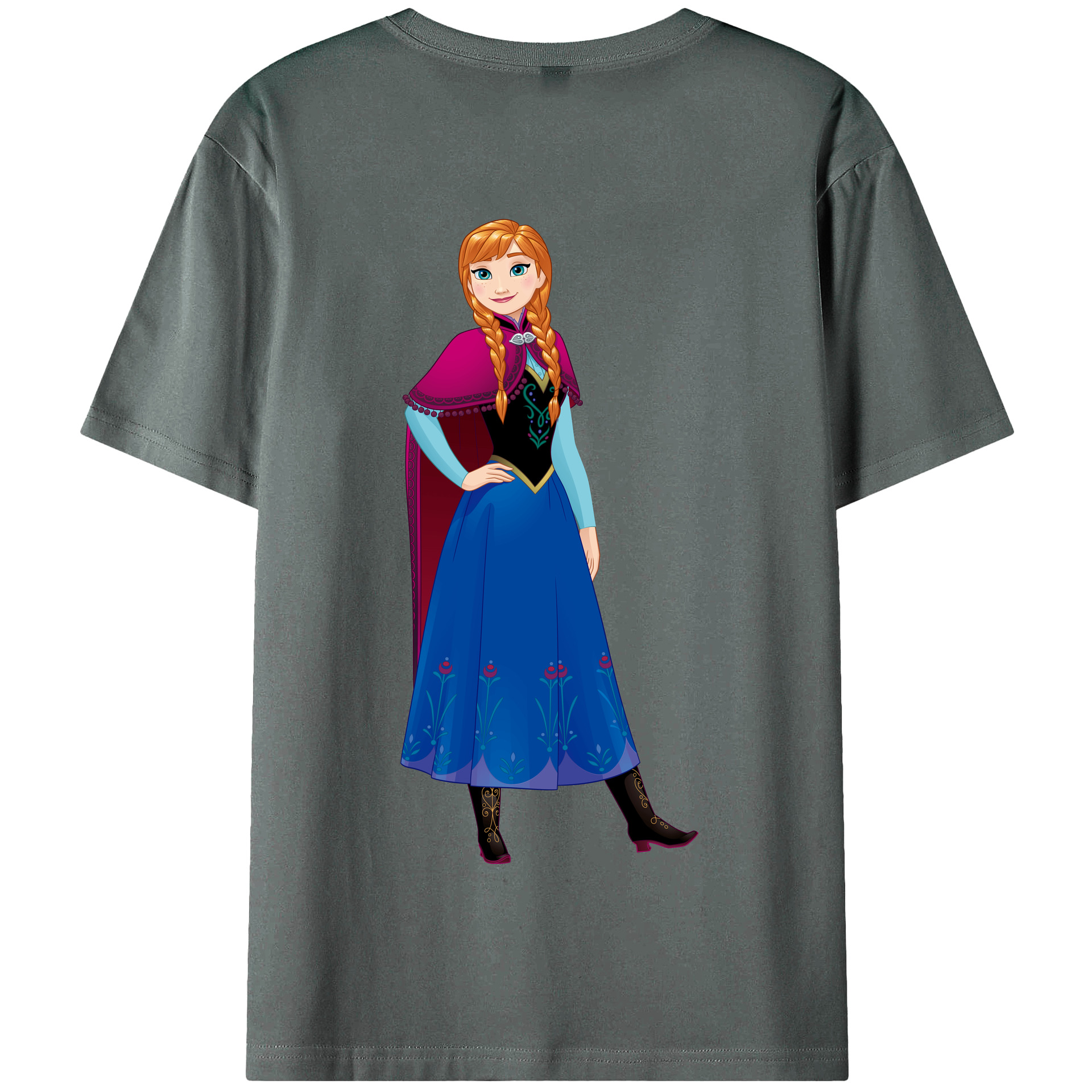 （画像用） アナと雪の女王 アンナ エルサ Frozen Anna Elsa 綿100％半袖Tシャツ（背面プリント）